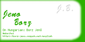 jeno borz business card