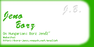 jeno borz business card